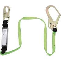 SA-5402-4 Shock Absorbing Lanyard, 4', Rebar Hook Center, Snap Hook Leg Ends, Polyester Equipex