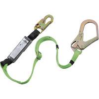 SA-5402-6A Shock Absorbing Lanyard, 6', Rebar Hook Center, Snap Hook Leg Ends, Polyester Equipex