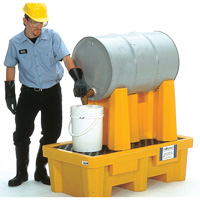 Ultra-Drum Rack 1-Drum Containment System with Drain, 52" L x 29" W x 49.5" H, 750 US gal. Capacity Equipex