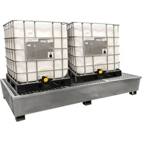 Steel Ultra-Twin IBC Spill Pallet&reg;, 370 US gal. Spill Capacity, 103.8" x 26.8" x 51.1" Equipex