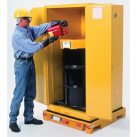 Single Drum Ultra-Safety Cabinet Bladder System&reg;, 37.8" L x 37.8" W x 6.3" H, 1500 lbs. Load Capacity Equipex