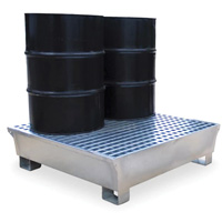 4-Drum Steel Ultra-Spill Pallet&reg;, 68 US gal. Spill Capacity, 49.1" x 47.1" x 10.9" Equipex