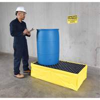 Ultra-Spill Pallet flexible, 2 barils, Capacit&eacute; de d&eacute;versement 66 gal. US, 48" x 24" x 14" Equipex