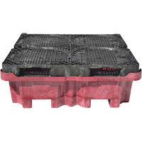 Palette de d&eacute;versement Ultra-Spill King, 4 barils, Capacit&eacute; de d&eacute;versement 85 gal. US, 51" x 51" x 17,5" Equipex