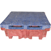 Ultra-Spill King palette de d&eacute;versement &agrave; pont plat, 4 barils, Capacit&eacute; de d&eacute;versement 85 gal. US, 51" x 51" x 17,5" Equipex