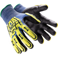 Gants r&eacute;sistants aux chocs Helix 3016, 7/Petit, Paume en PEHP, Poignet &eacute;lastique/Poignet en tricot Equipex