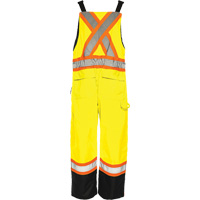 TO1 Winter Traffic Overalls, Polyester, Small, Black/High Visibility Lime-Yellow Equipex