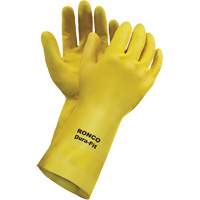 Dura-Fit Reusable Gloves, Size Small/7, 12" L, Latex, Flock-Lined Inner Lining, 20-mil Equipex