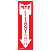 Enseigne Fire Extinguisher, 12" x 4", Aluminium, Anglais avec pictogramme Equipex