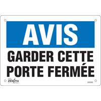 "Porte ferm&eacute;e" Sign, 7" x 10", Vinyl, French Equipex