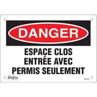 "Espace clos" Sign, 7" x 10", Plastic, French Equipex