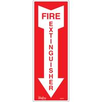 "Fire Extinguisher" Sign, 5" x 14", Vinyl, English with Pictogram Equipex