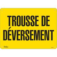 "Trousse de d&eacute;versement" Sign, 10" x 14", Plastic, French Equipex
