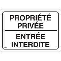 "Propri&eacute;t&eacute; priv&eacute;e" Sign, 14" x 20", Aluminum, French Equipex