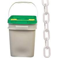 Chaîne de s&eacute;curit&eacute; en plastique robuste, Blanc, Maillon de 2", 120' de long Equipex