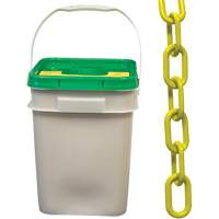 Chaîne de s&eacute;curit&eacute; en plastique robuste, Jaune, Maillon de 2", 120' de long Equipex