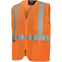 6943 Gilet de s&eacute;curit&eacute; &agrave; mailles ignifuge, Orange haute visibilit&eacute;, Petit, Polyester Equipex