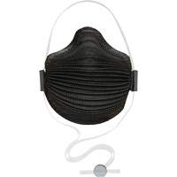 AirWave M Series Black Disposable Masks with SmartStrap&reg; & Nose Flange, N95, NIOSH Certified, Medium/Large Equipex