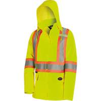 5628W The Rock Women's 300D  Quilted Safety Parka, Polyester/Polyurethane, High Visibility Lime-Yellow, X-Small Equipex