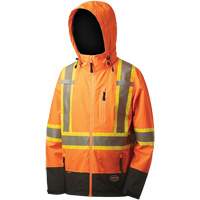 5220 Softshell Waterproof Premium  Safety Jacket, Polyester, High Visibility Orange, 2X-Large Equipex