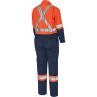 5514BB Combinaison de s&eacute;curit&eacute; 2 tons avec fermeture &agrave; glissi&egrave;re, 36, Orange haute visibilit&eacute;/Bleu marin Equipex