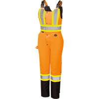5040BBW Women's High-Visibility Waterproof Safety Overalls, Polyester, X-Small, Black/High Visibility Orange Equipex