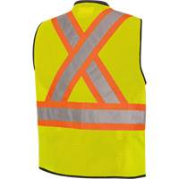 6895 Veste de s&eacute;curit&eacute; haute visibilit&eacute; bicolore avec fermeture &agrave; glissi&egrave;re sur tout le devant, Noir/Jaune lime haute visibilit&eacute;, 2T-Grand/3T-Grand, Polyester Equipex