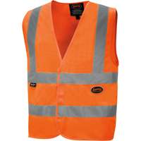 6885 Veste de s&eacute;curit&eacute; haute visibilit&eacute; en tricot chaîne, Orange haute visibilit&eacute;, Petit, Polyester Equipex