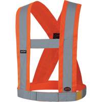 5491 High-Visibility 4" Wide Adjustable Safety Sash, Meets/Exceeds CSA Z96 Class 2 - Level 2, High Visibility Orange, Silver Reflective Colour, One Size Equipex