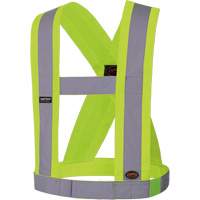 5493 High-Visibility 4" Wide Adjustable Safety Sash, Meets/Exceeds CSA Z96 Class 2 - Level 2, High Visibility Lime-Yellow, Silver Reflective Colour, One Size Equipex