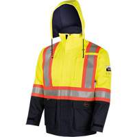 4485 Manteau de s&eacute;curit&eacute; Defender antistatique/ignifuge/anti-arc &eacute;lectrique en trilamin&eacute;, Petit, Noir/Jaune haute visibilit&eacute;, 11 cal/cm² Equipex