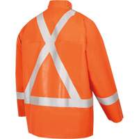 5990J Manteau de s&eacute;curit&eacute; imperm&eacute;able tr&egrave;s robuste ignifuge et r&eacute;sistant aux arcs &eacute;lectriques, Petit, Orange haute visibilit&eacute;, 11 cal/cm² Equipex