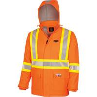 5884 Manteau imperm&eacute;able ignifuge et r&eacute;sistant aux arcs &eacute;lectriques avec capuchon Flash-Gard, Petit, Orange haute visibilit&eacute;, 51 cal/cm² Equipex