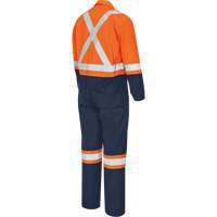 7702BBT Combine de s&eacute;curit&eacute; deux tons FR-Tech, Taille 40 (grand taille), Bleu marin/Orange, 10 cal/cm² Equipex