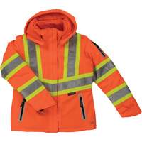 Womens Insulated Flex Safety Jacket, Polyester, High Visibility Orange, X-Small Equipex