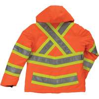 Womens Insulated Flex Safety Jacket, Polyester, High Visibility Orange, X-Small Equipex