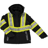 Womens Insulated Flex Safety Jacket, Polyester, Black, X-Small Equipex