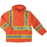 Ripstop Safety Rain Jacket, Polyester, X-Small, High Visibility Orange Equipex