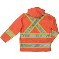Ripstop Safety Rain Jacket, Polyester, X-Small, High Visibility Orange Equipex
