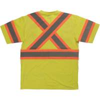 Short Sleeve Safety T-Shirt, Cotton, X-Small, High Visibility Lime-Yellow Equipex