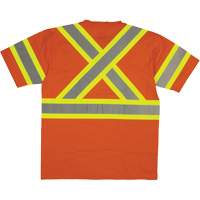 Short Sleeve Safety T-Shirt, Cotton, X-Small, High Visibility Orange Equipex