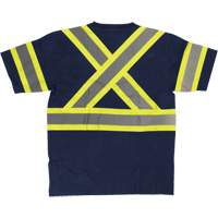 Short Sleeve Safety T-Shirt, Cotton, X-Small, Navy Blue Equipex
