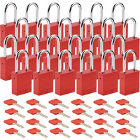 Cadenas de s&eacute;curit&eacute;, Cadenas de s&eacute;curit&eacute;, Cl&eacute;s diff&eacute;rentes, Aluminium, Largeur de 1-1/2" Equipex