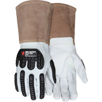 Gants en cuir pour le soudage, Moyen, Paume en Ch&egrave;vre, Poignet Manchette Equipex