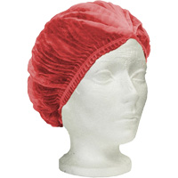 RONCO Care Pleated Bouffant Cap, Polypropylene, 24", Red Equipex