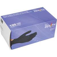 Gants d'examen de poids lourd &agrave; prise tactile, Petit, Nitrile, 8 mils, Sans poudre, Noir Equipex
