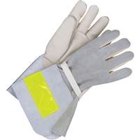 Lined Utility Gloves with 5" Cuff, Grain Cowhide, Size 10 Equipex