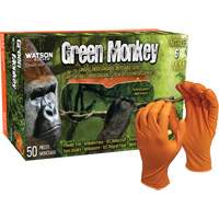 Gants jetables GreenMonkey, Petit, Nitrile, 6 mils, Sans poudre, Orange Equipex