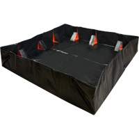 IBX Wall Pop-Up Berm, 268 US gal. Capacity, 6' W x 6' L x 12" H, Snap-Up Bracket Equipex