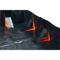 IBX Wall Pop-Up Berm, 268 US gal. Capacity, 6' W x 6' L x 12" H, Snap-Up Bracket Equipex